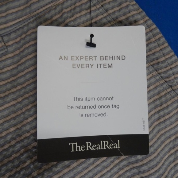 Burberry London Women’s Pin Striped Pant Suit Pale Flint Blue Sz 8 Cotton NWT - Picture 4 of 16